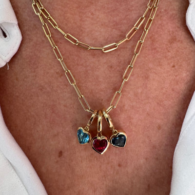 London Blue Topaz Heart Charm