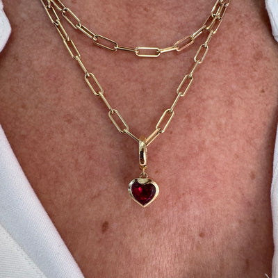 Pink Tourmaline Heart Charm