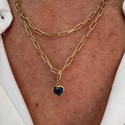 London Blue Topaz Heart Charm