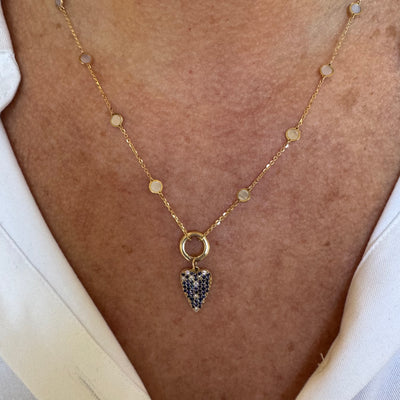 Mother of Pearl Disk and Carabiner Necklace