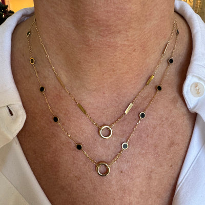 Gold segment and Carabiner Necklace