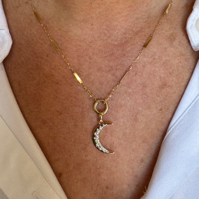 Gold segment and Carabiner Necklace