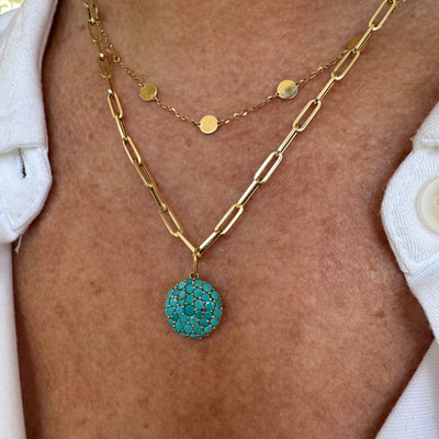 Turquoise Button Charm