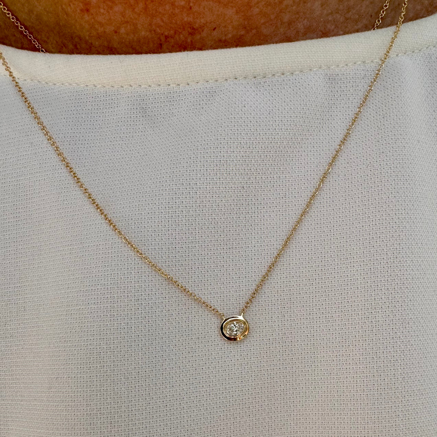 Oval Diamond Necklace