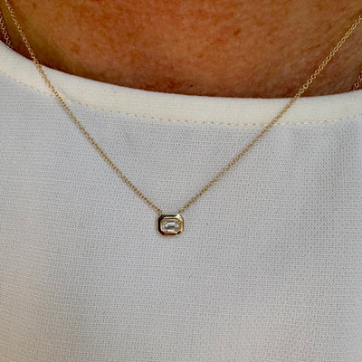 Emerald Cut Diamond Necklace