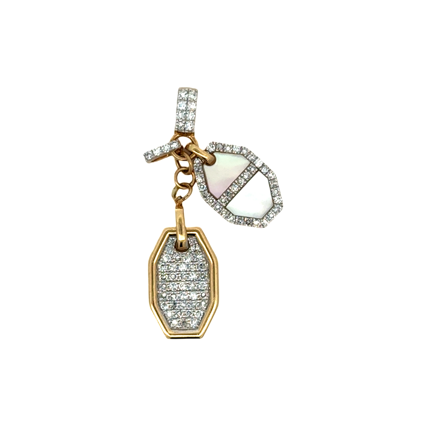 Diamond & Mother of Pearl Double Charm