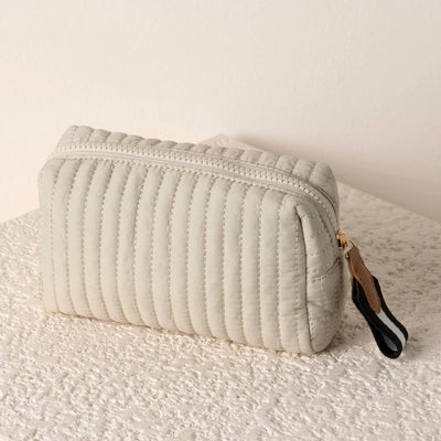 Ezra Small Ivory Cosmetic Pouch
