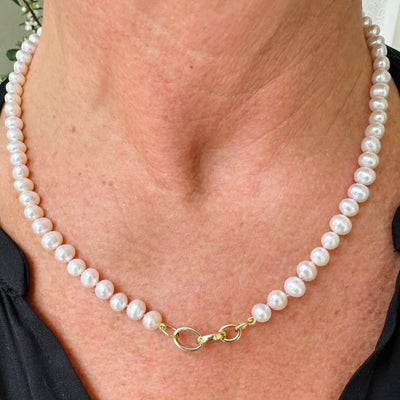 Pearl Necklace with Double Trigger-less Clasp