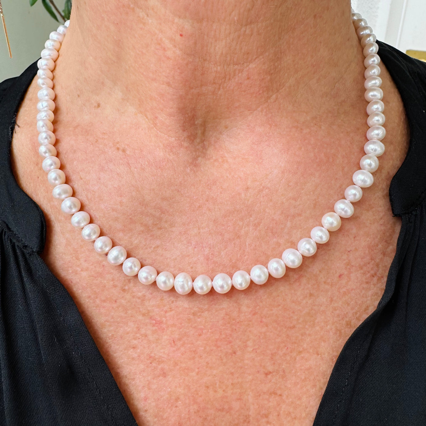 Pearl Necklace with Double Trigger-less Clasp