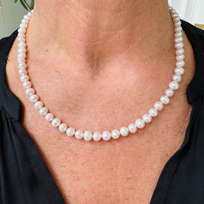 Pearl Necklace with Double Trigger-less Clasp
