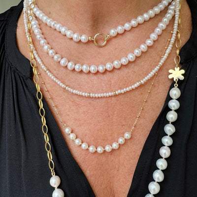 Pearl Necklace with Double Trigger-less Clasp