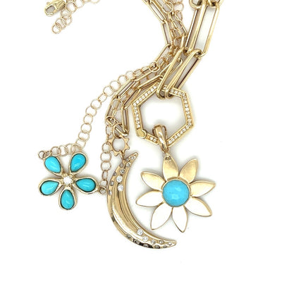 Turquoise Sunburst Charm