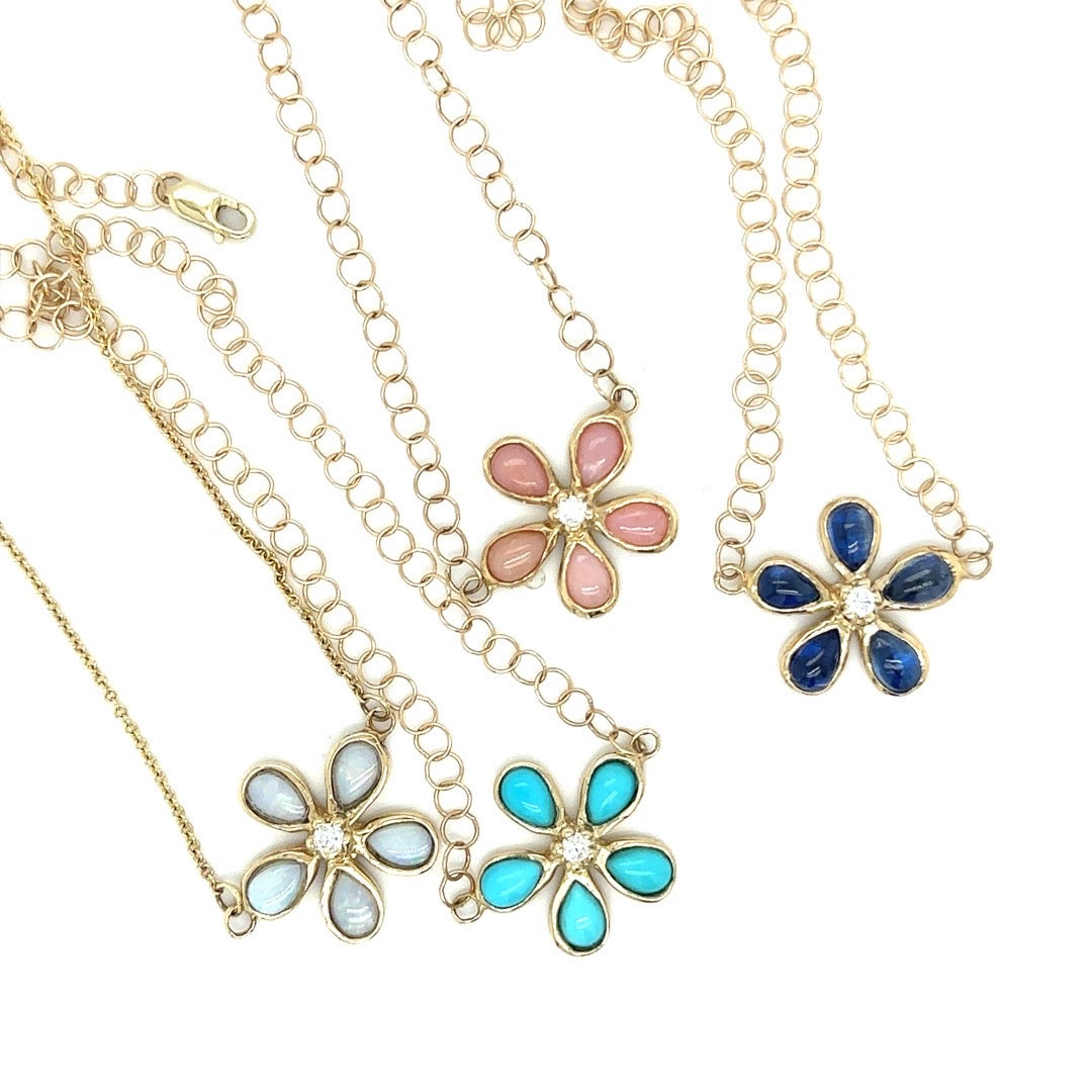Orchid & Diamond Turquoise Necklace