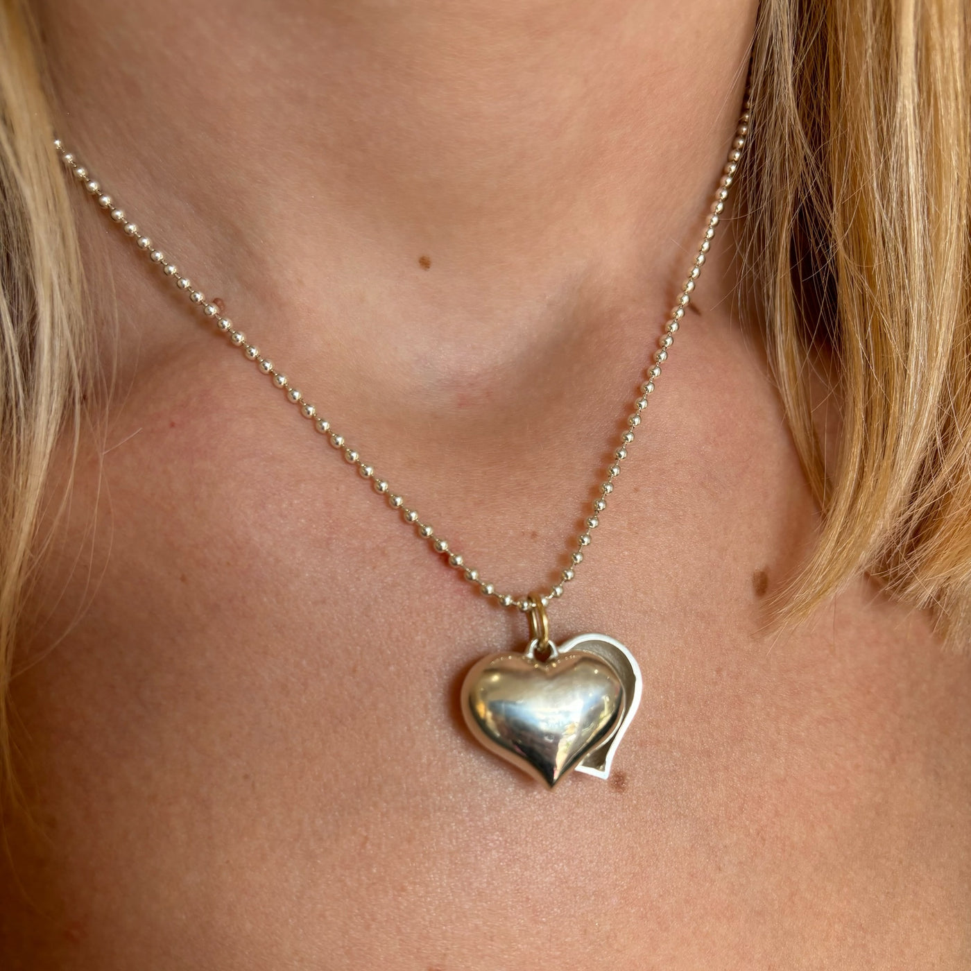 Puffy Split Heart Necklace