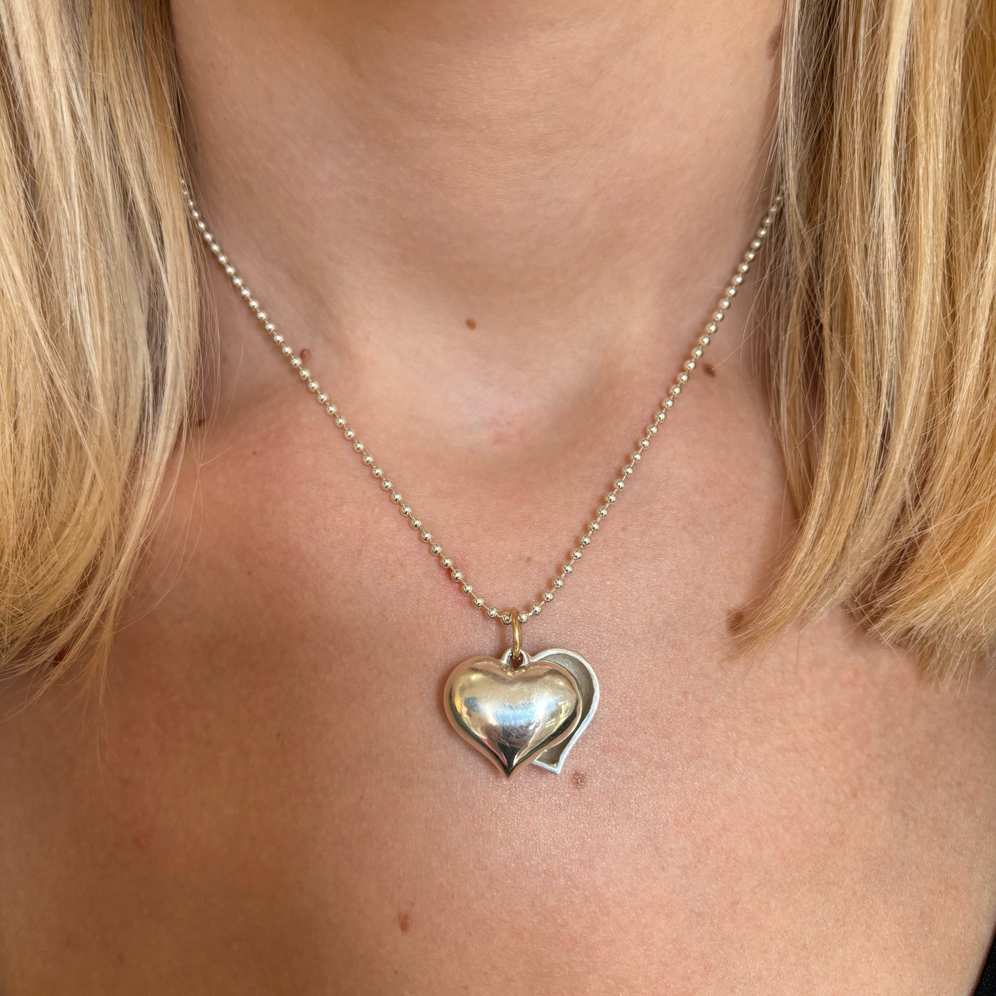 Puffy Split Heart Necklace