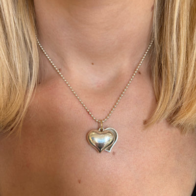 Puffy Split Heart Necklace