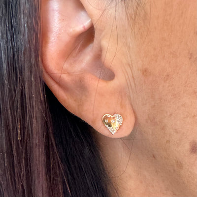 Sprinkle Diamond Heart Studs