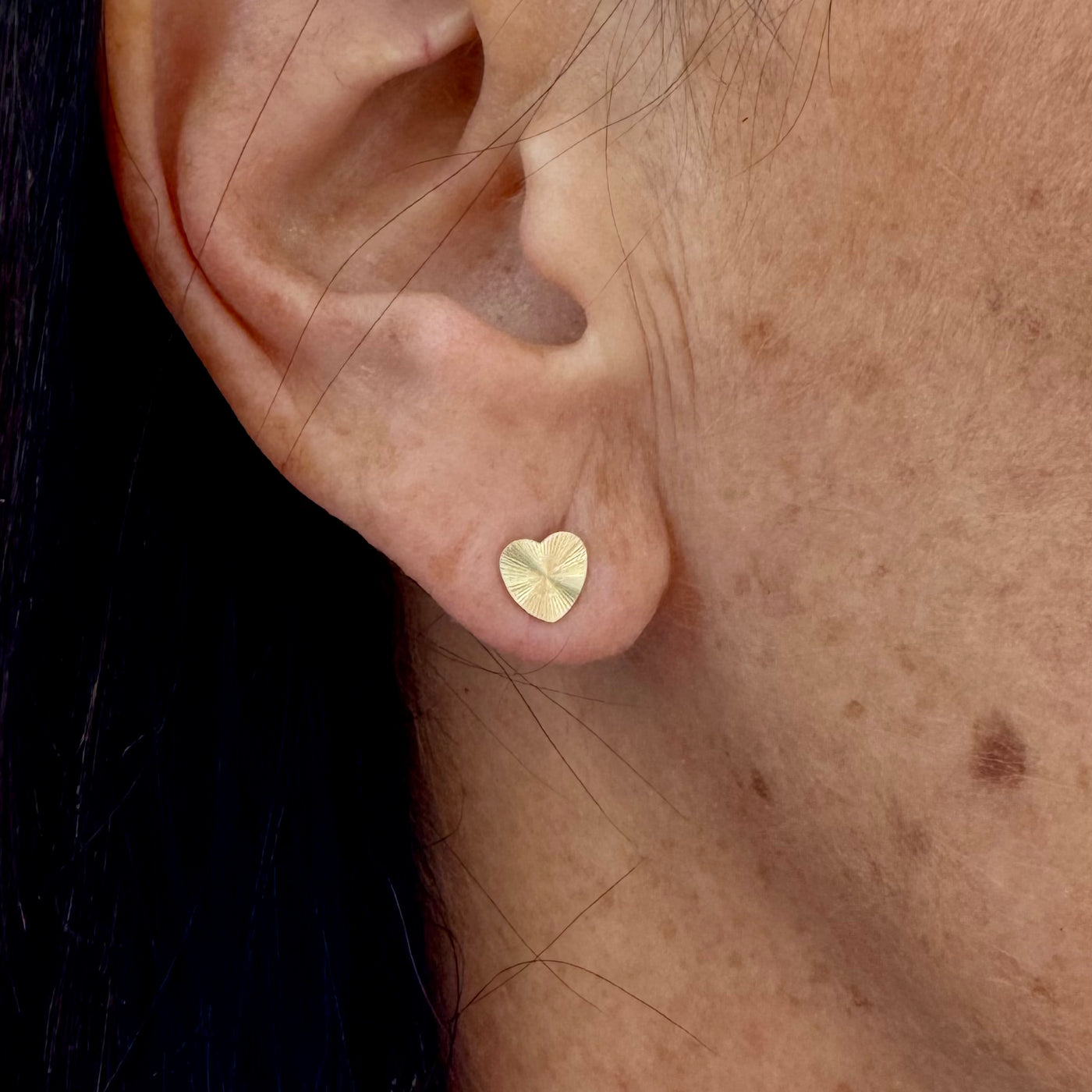 Baby Fluted Heart Studs