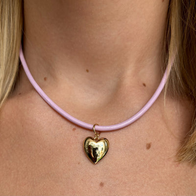 Casey Small Heart Necklace - Lavender