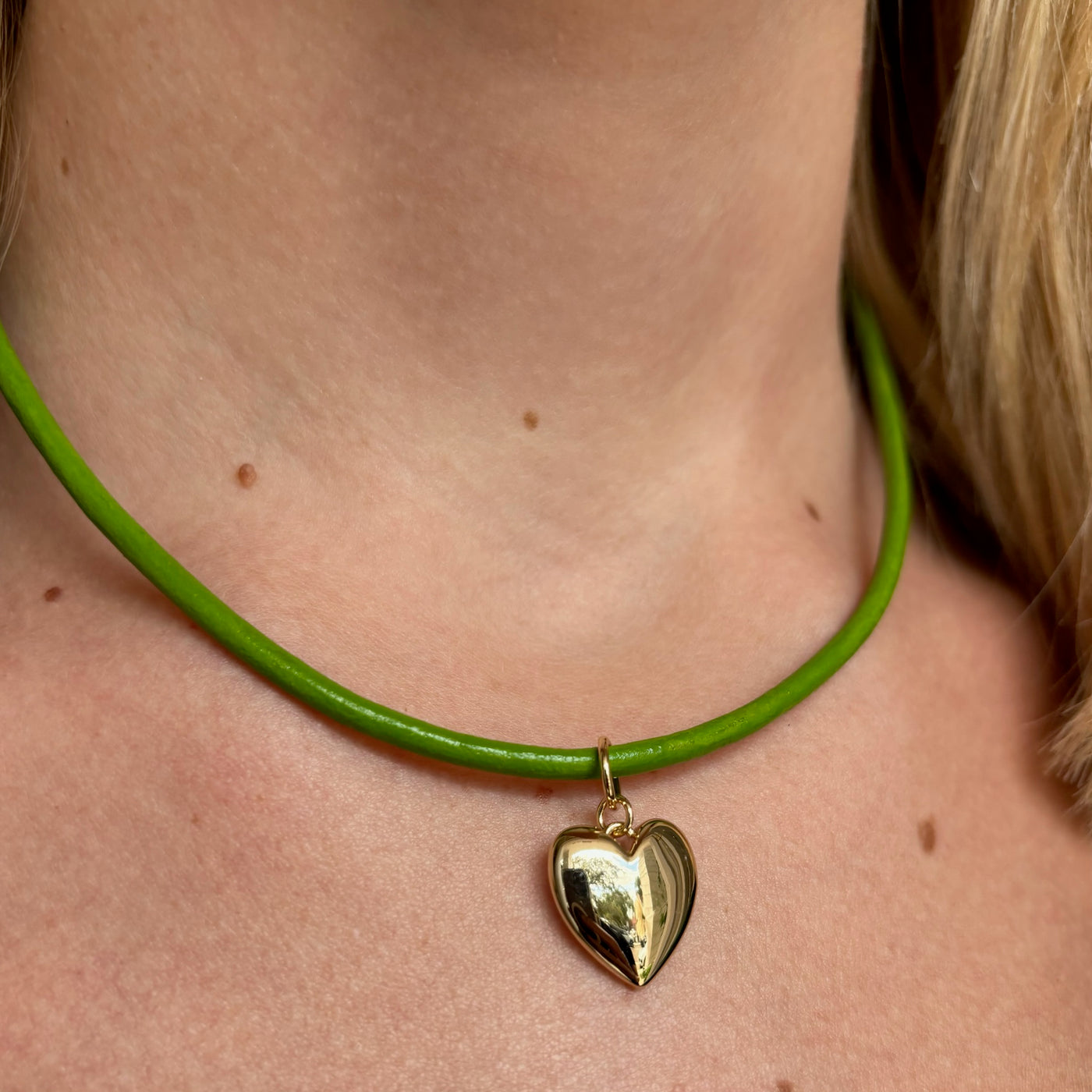 Casey Small Heart Necklace - Green