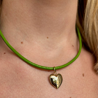 Casey Small Heart Necklace - Green