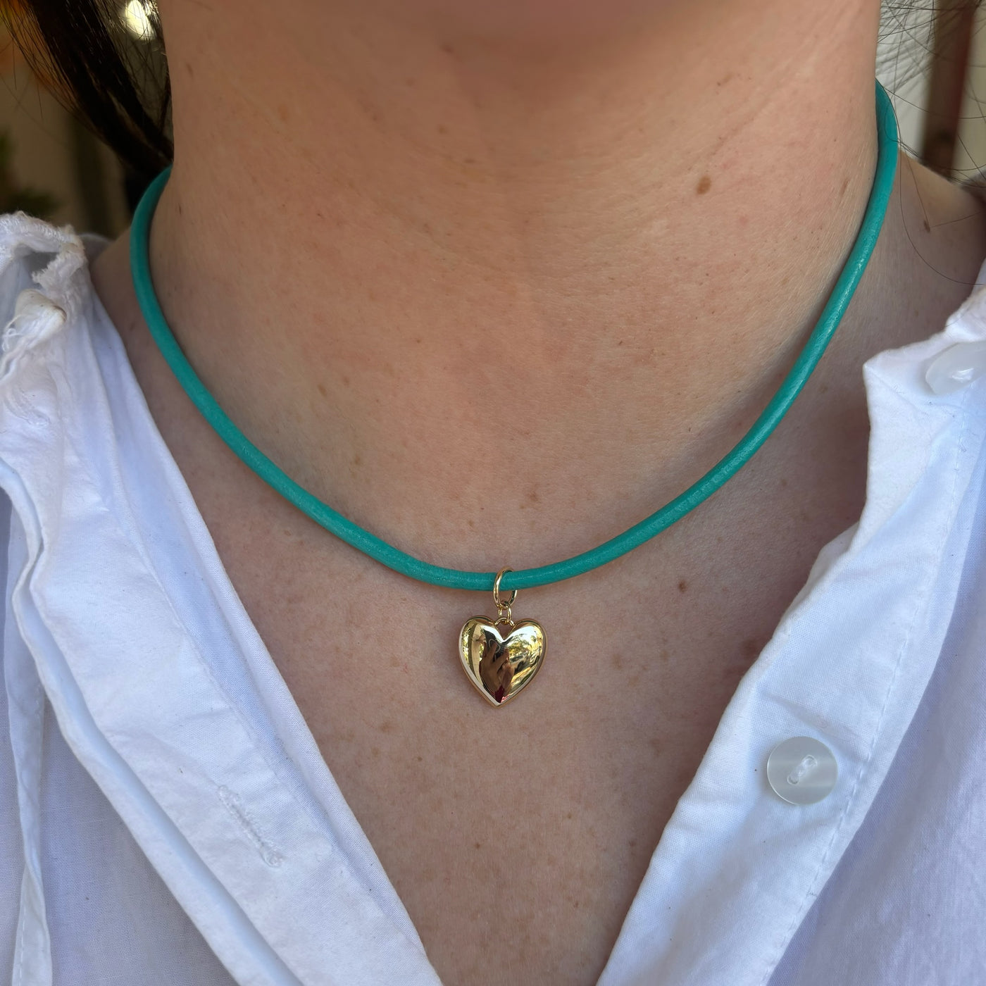Casey Small Heart Necklace - Blue