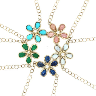 Opal & Diamond Orchid Adjustable Necklace