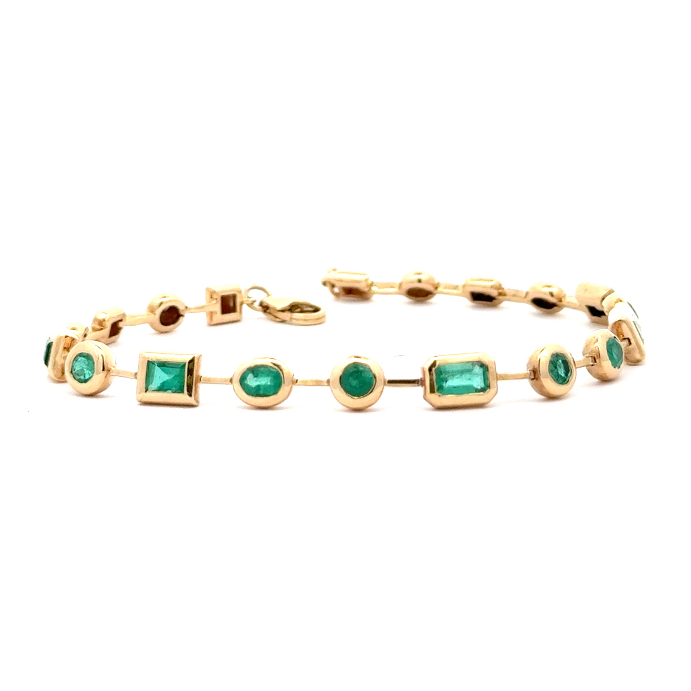 Emerald Multi Shape Bezel Segment Bracelet