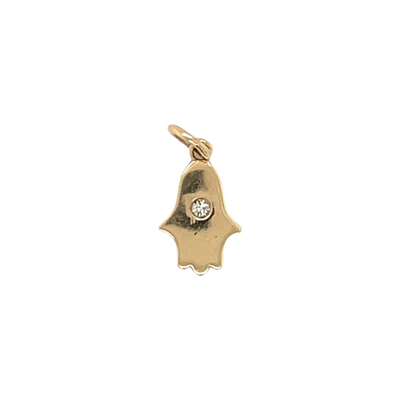 Gold Hamsa with Diamond Center