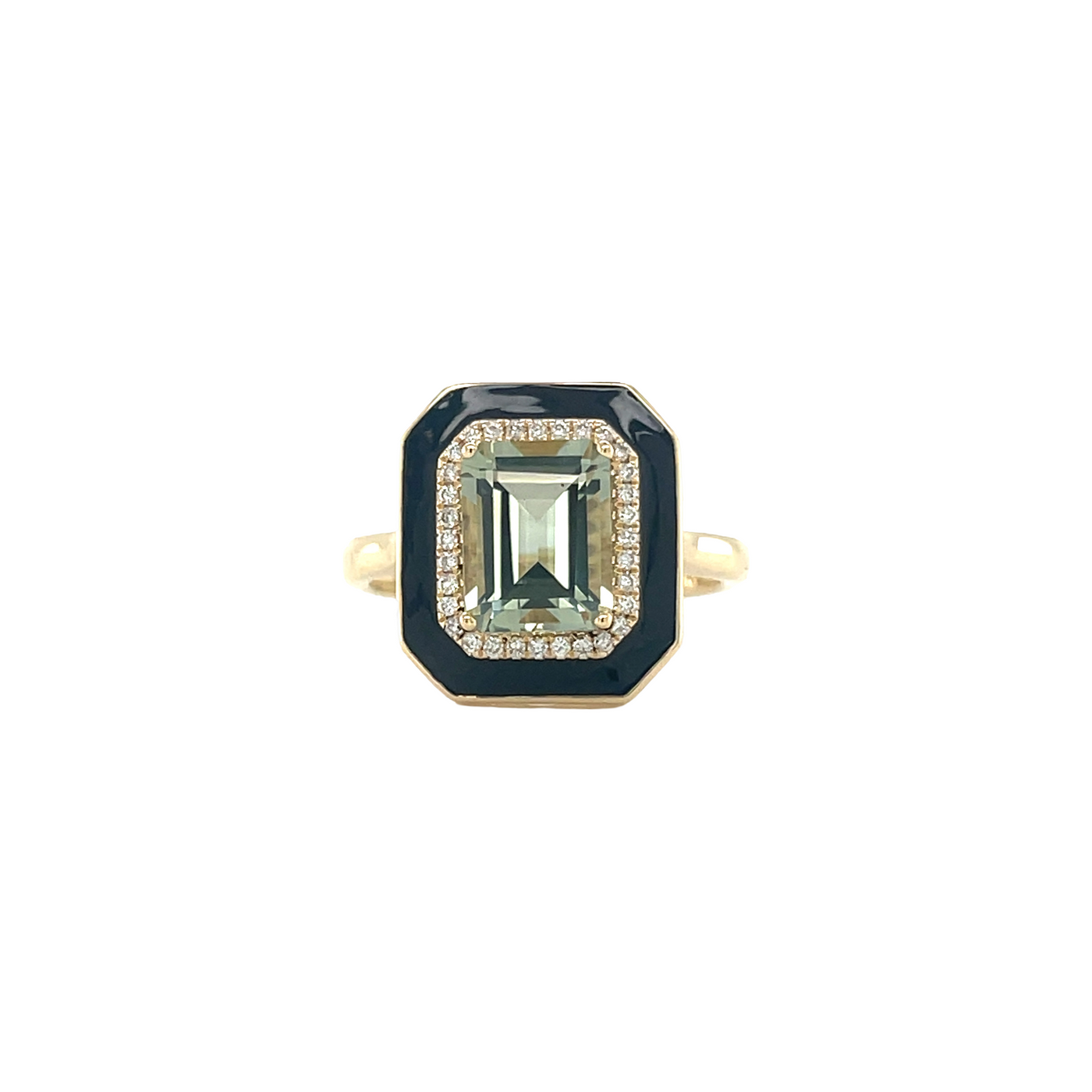 Jimmy Green Amethyst & Black Enamel Ring