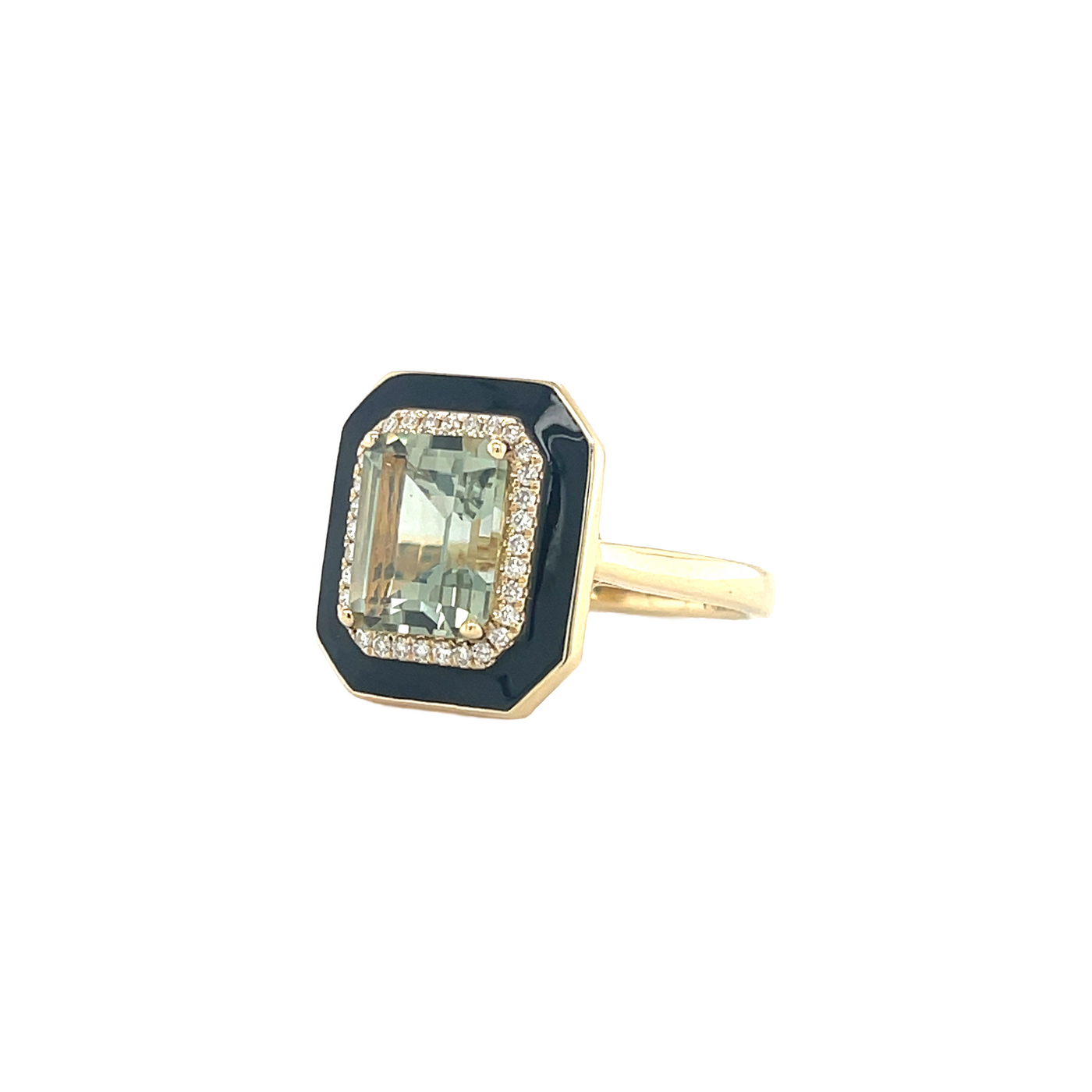 Jimmy Green Amethyst & Black Enamel Ring