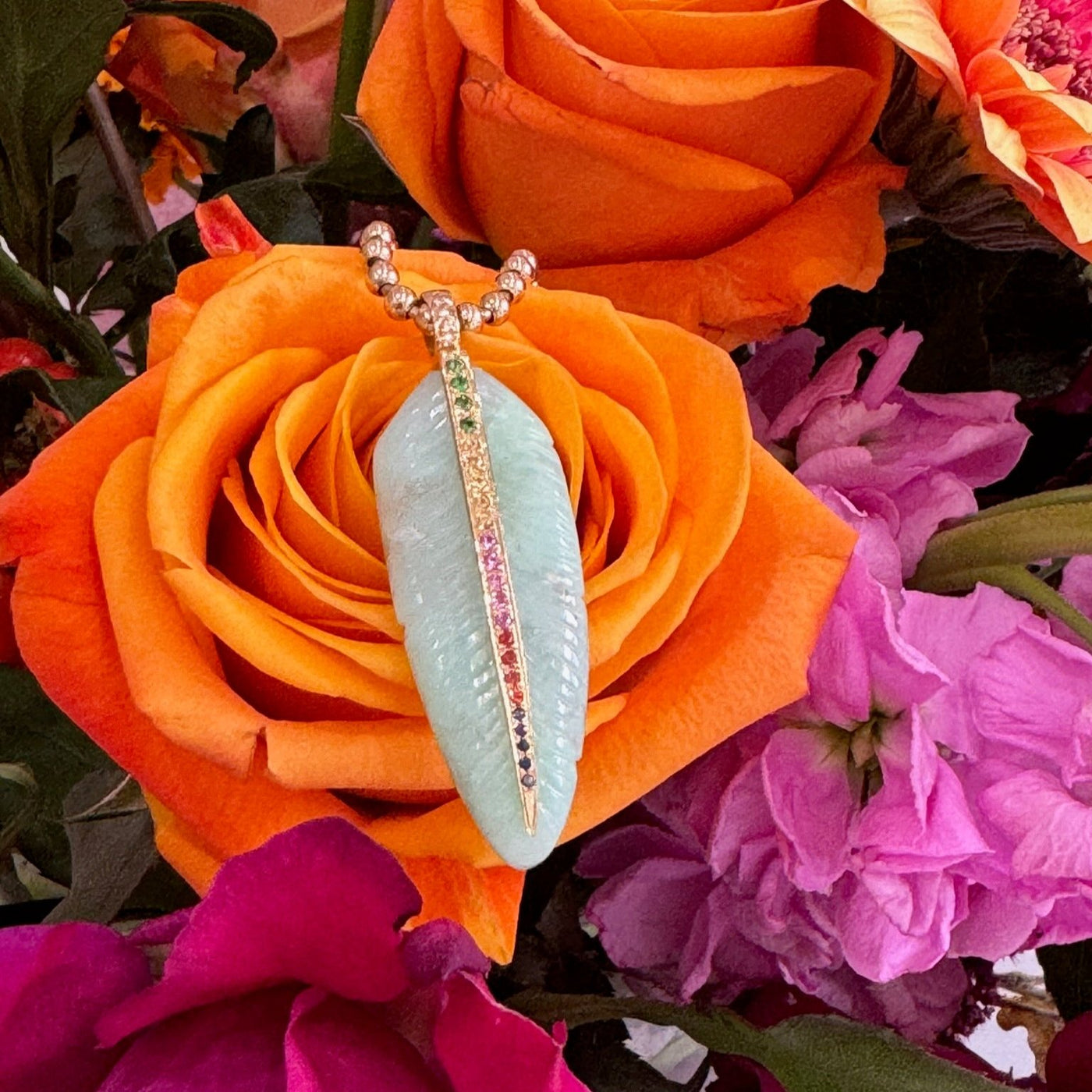 Chrysoprase Rainbow Feather