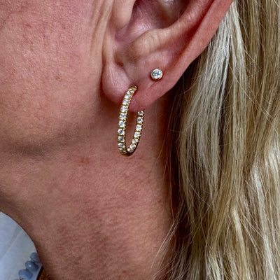 Diamond Inside Out Hoops / 18k