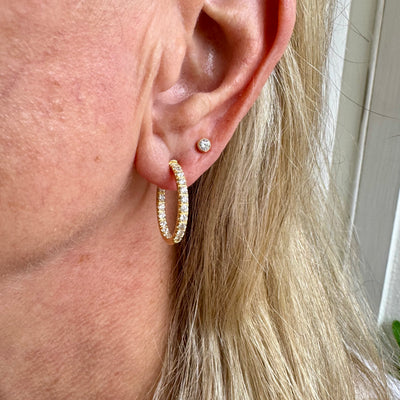 Diamond Inside Out Hoops / 18k