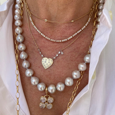 Diamond Bezel and Heart Necklace