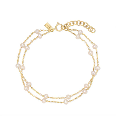 Multi Pearl Double Chain Bracelet