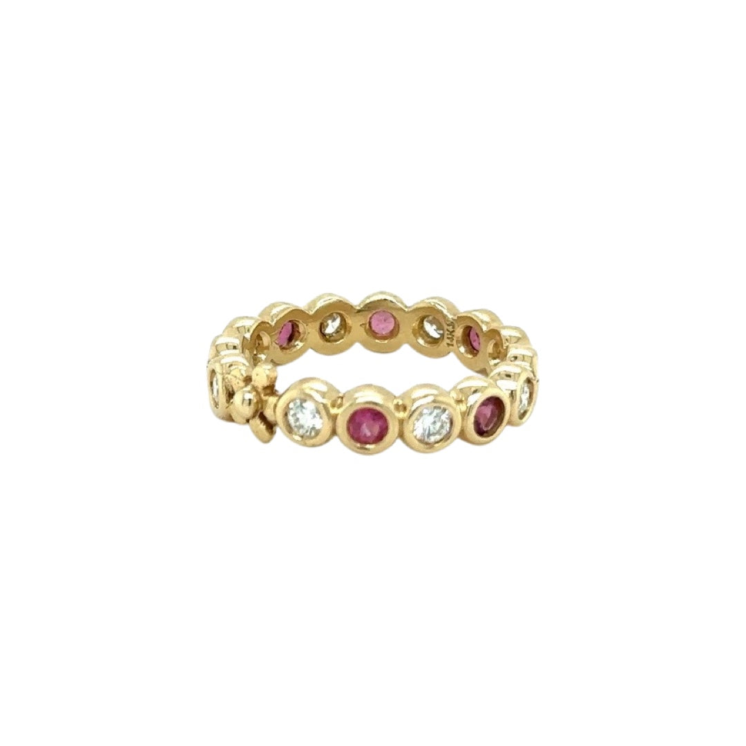 Pink Tourmaline & Diamond Primrose Band