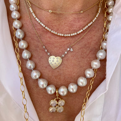 Diamond Bezel and Heart Necklace