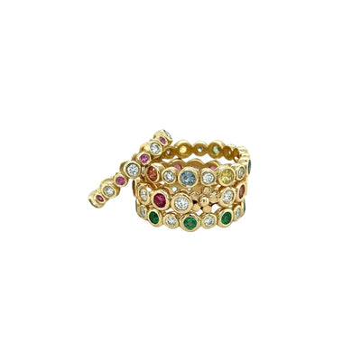 Pink Tourmaline & Diamond Primrose Band