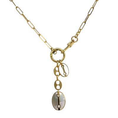 Mother of Pearl Mariner Link Charm Necklace