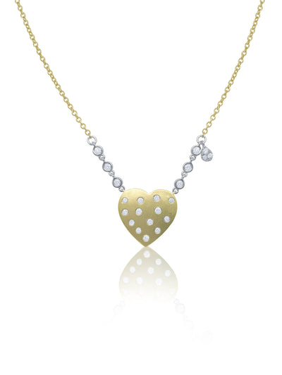 Diamond Bezel and Heart Necklace