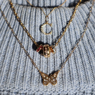 Lindy Small Butterfly Diamond Necklace