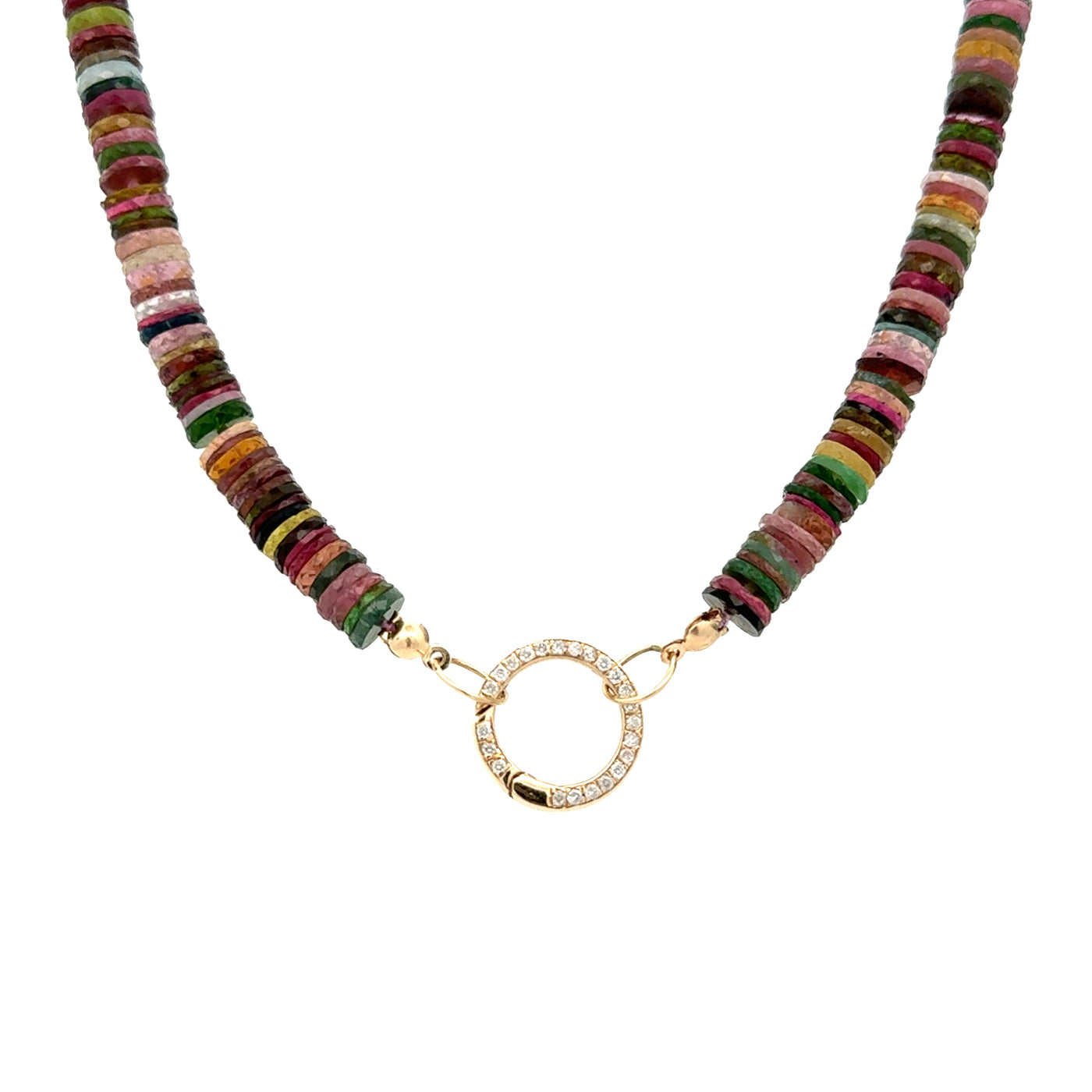 Sliced Multicolor Dark Sapphire Necklace (Carabiner Ready)