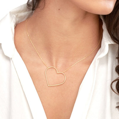 Slanted Oversized Heart Necklace