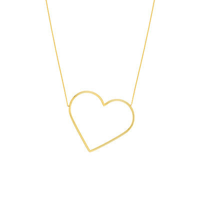 Slanted Oversized Heart Necklace