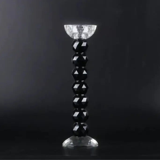 Crystal Ball Candlesticks/ Black