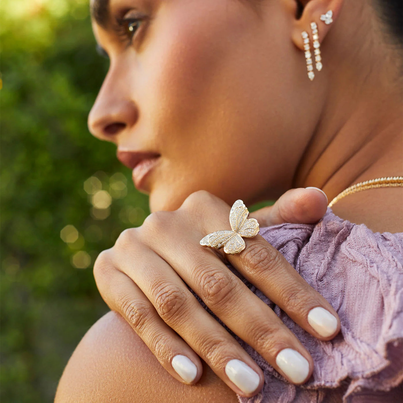 Pave Jumbo Diamond Butterfly Ring