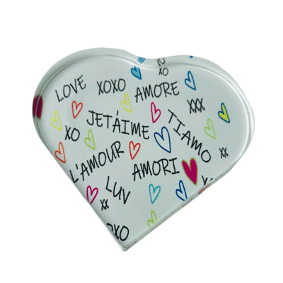 Love in Languages Heart Paperweight