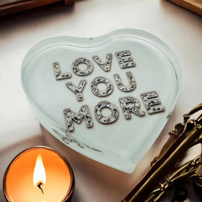 Love you More Heart Paperweight