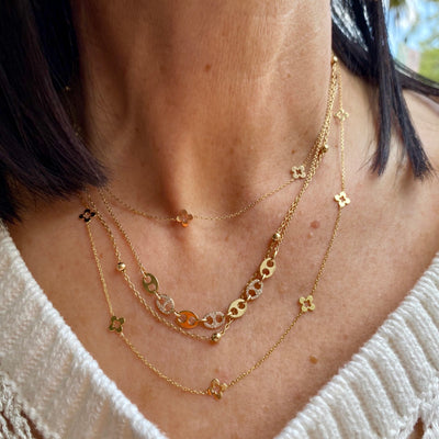 Diamond & Gold Mariner Link Necklace